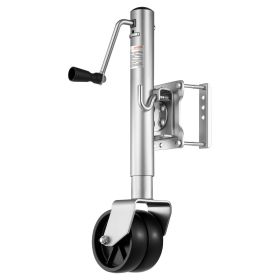 Trailer Jack with Wheel, 1500 lbs Load Capacity, Heavy Duty Swivel Boat Trailer Jack with PP Single Wheel & Ergonomic Handle, 12-inch Lift
