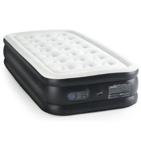 Air Mattress, Built-in Pump, Fast Inflation, 660lbs Support, Comfort Flocking Top,Twin/Queen 16/18/22 in Black