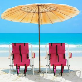 Same Code417060842 Pack 4-Position Adjustable Folding Beach Chairs, Heavy Duty Steel Frame Outdoor Lawn Chair with Oxford Fabric